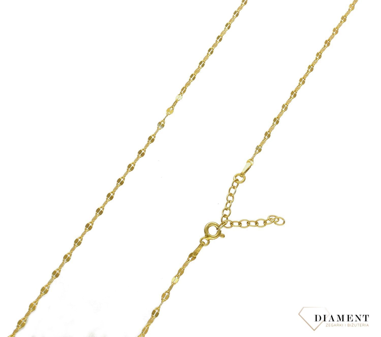 Łańcuszek blaszki srebrny pozłacany w kolorze złotym DIA-LAN-4972Z-925 2mm (1).jpg